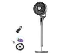 DREO Ventilatore a Piantana Silenzioso per Camera da Letto [Aggiornato], Flusso d’Aria 27m, 20dB, Oscillazione 90°, Motore DC, 8 Velocità, 3 Modalità, Altezza 96-106cm, Timer 8H, Inclinazione 105°