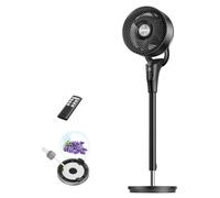 DREO Ventilatore a Piantana Silenzioso per Camera da Letto [Aggiornato], Flusso d’Aria 27m, 20dB, Oscillazione 90°, Motore DC, 8 Velocità, 3 Modalità, Altezza 96-106cm, Timer 8H, Inclinazione 105°