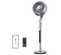 Dreo Ventilatore a Piede Intelligente, Altezza 101.6-111.8 cm, Motore DC Silenzioso, Oscillazione 120° Plus 85°, Flusso 30.5 m³-min, 10 velocità, per Camera