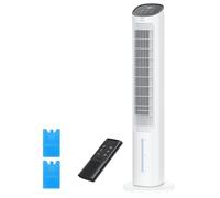 DREO Ventilatore a torre con raffreddamento silenzioso, ventilatore con raffreddamento ad acqua, 102 cm, raffreddamento evaporativo con funzione girevole a 80°, 3 modalità, 4 velocità, telecomando