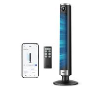 DREO Ventilatore a Torre Smart 554S, Ventilatore a Torre Regolabile 102-114cm per Camera, 8.4 m/s, Oscillazione 90°, Silenzioso 20 dB Dormire, 9 Velocità, 4 Modalità, Timer 12 h per Casa e Ufficio