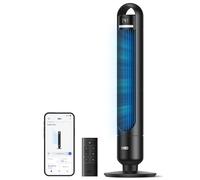 DREO ventilatore a torre smart per camera da letto, ventilatore a piantana silenzioso 28 dB, portata dell’aria fino a 8,8 m, 4 velocità e 3 modalità, timer 8 h, controllo tramite app, oscillazione 90°