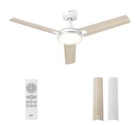 DREO ventilatore da soffitto con luce e telecomando 132 cm, ventilatore bianco, 5 temperature colore CCT, LED dimmerabile a 6 livelli, 6 velocità, motore CC reversibile silenzioso, timer 1/4/8 h