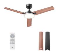 DREO ventilatore da soffitto con luce e telecomando 132 cm, ventilatore nero, 5 temperature colore CCT, LED dimmerabile a 6 livelli, 6 velocità, motore CC reversibile silenzioso, timer 1/4/8 h