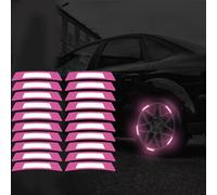 Dreothy 20 adesivi riflettenti per mozzi delle ruote dell'auto, per caschi, sicurezza notturna, strisce riflettenti per auto, camion, moto, biciclette, colore viola