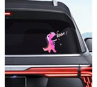 Dreothy Adesivi in vinile a forma di dinosauro ruggito per Halloween, divertenti adesivi e decalcomanie per auto, impermeabili, per camion, finestrini, paraurti (arcobaleno olografico)