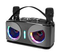 Drepint Karaoke Microfono, Sistema Portatile di Karaoke, Macchina per karaoke portatile, Altoparlante Portatile Bluetooth 5.3 con 2 Microfoni Wireless con Luci LED, per Gli Amici a Casa