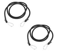 DRERIO 2 Pezzi 2 m corde bungee con moschettone nero corde bungee extra lunghe con ganci corde elastiche durevoli cinghie bungee tendi bagagli per campeggio biciclette bagagli portapacchi moto