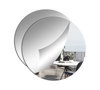 DRERIO 24 cm Specchio Rotondo Autoadesivo Set di 2 Specchi Rotondi Autoadesivi da 20cm Acrilico per Decorazione Parete - Alto-Riflettente per Bagno, Camera da Letto, Ingresso