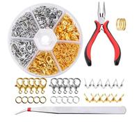 DRERIO Anellini per Bigiotteria Kit Anello di Salto Anellini,fermagli aragosta Collana con Anelli di Salto Aperto Anellini per Ciondoli con Scatola Creazione