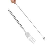 DRERIO Forchetta Telescopica, 1 pz 64,6 CM in acciaio inox lunga telescopio forcella allungabile forchetta da barbecue manico lungo forchetta per Tostatura Barbecue Cena Frutta Dessert