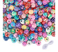 DRERIO Perline da 10 mm per la lavorazione 100 pezzi Perline grandi per la creazione di gioielli Perle di argilla rotonde per braccialetti Perline sciolte Set di gioielli assortiti