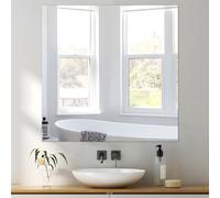 DRERIO Specchio da Parete Adesivo Rettangolare Grande Lungo Vetro Autoadesivo per WC Camera da Letto Soggiorno Porta 50x50cm (1)