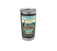 Dresda, Germania, Riverfront, orizzonte, viaggiare, arte Bicchiere termico in acciaio inox doppia parete