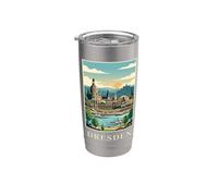 Dresda, Germania, Riverfront, orizzonte, viaggiare, arte Bicchiere termico in acciaio inox doppia parete