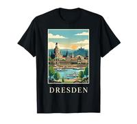 Dresda, Germania, Riverfront, Orizzonte, Viaggiare, Arte Maglietta