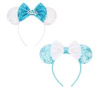 DRESHOW 2 Pezzi Cerchietto con Orecchie da Topo Fasce Orecchie da Topo Cerchietti Carnevale per Donna per Capelli Belle Orecchie da Topo Copricapo Decorazioni