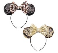 DRESHOW 2 Pezzi Cerchietto con Orecchie da Topo Fasce Orecchie da Topo Cerchietti Carnevale per Donna per Capelli Belle Orecchie da Topo Copricapo Decorazioni