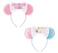 DRESHOW 2 Pezzi Cerchietto con Orecchie da Topo Fasce Orecchie da Topo Cerchietti Carnevale per Donna per Capelli Belle Orecchie da Topo Copricapo Decorazioni