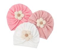 DRESHOW 3 Pezzi Cappello Turbante Bambina Cappellini Berretti e Cappellin per Infantile Bambino Neonato Ragazza