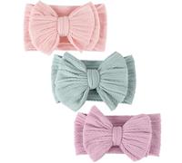 DRESHOW 3 Pezzi Fasce Ragazze Nylon Elasticizzato Accessori per Capelli Fatti a Mano per Neonati Bambini Bambine