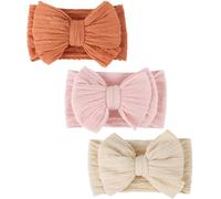 DRESHOW 3 Pezzi Fasce Ragazze Nylon Elasticizzato Accessori per Capelli Fatti a Mano per Neonati Bambini Bambine