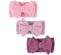 DRESHOW 3 Pezzi Fasce Ragazze Nylon Elasticizzato Accessori per Capelli Fatti a Mano per Neonati Bambini Bambine