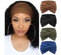 DRESHOW 4 Pezzi Fasce per Capelli Donna Elastica Turbante Fascia Capelli Cerchietti Annodato Fasce Accessori Capelli