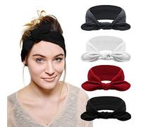 DRESHOW 4 Pezzi Fasce per Capelli Donna Elastica Turbante Fascia Capelli Cerchietti Annodato Fasce Accessori Capelli
