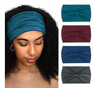DRESHOW 4 Pezzi Fasce per Capelli Donna Elastica Turbante Fascia Capelli Cerchietti Annodato Fasce Accessori Capelli