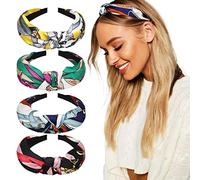 DRESHOW 4 Pezzi Fasce per Capelli Donna Elastica Turbante Fascia Capelli Cerchietti Annodato Fasce Accessori Capelli