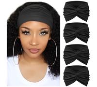 DRESHOW 4 Pezzi Fasce per Capelli Donna Elastica Turbante Fascia Capelli Cerchietti Annodato Fasce Accessori Capelli