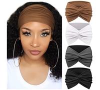 DRESHOW 4 Pezzi Fasce per Capelli Donna Elastica Turbante Fascia Capelli Cerchietti Annodato Fasce Accessori Capelli