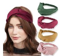 DRESHOW 4 Pezzi Fasce per Capelli Donna Elastica Turbante Fascia Capelli Cerchietti Annodato Fasce Accessori Capelli