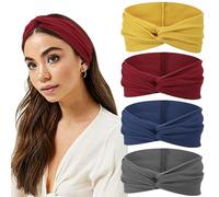 DRESHOW 4 Pezzi Fasce per Capelli Tessuto di Lana Turbante Fascia da Donna Invernale Accessori Cerchietti
