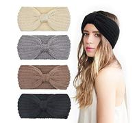 DRESHOW 4 Pezzi Fasce per Capelli Tessuto di Lana Turbante Fascia da Donna Invernale Accessori Cerchietti per Donna Ragazze