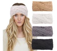 DRESHOW 4 Pezzi Fasce per Capelli Tessuto di Lana Turbante Fascia da Donna Invernale Accessori Cerchietti per Donna Ragazze