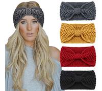 DRESHOW 4 Pezzi Fasce per Capelli Tessuto di Lana Turbante Fascia da Donna Invernale Accessori Cerchietti per Donna Ragazze