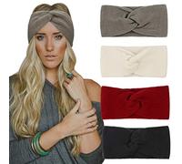 DRESHOW 4 Pezzi Fasce per Capelli Tessuto di Lana Turbante Fascia da Donna Invernale Accessori Cerchietti per Donna Ragazze