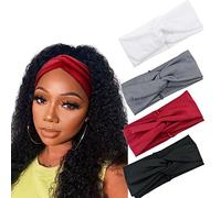 DRESHOW 4 Pezzi Fasce per Capelli Tessuto di Lana Turbante Fascia da Donna Invernale Accessori Cerchietti