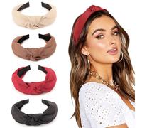 DRESHOW 4 Pezzi Fasce per Donna e Ragazze Annodato Plastica Fasce per Capelli Moda Boho Larghe Accessori per Capelli Antiscivolo