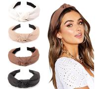 DRESHOW 4 Pezzi Fasce per Donna e Ragazze Annodato Plastica Fasce per Capelli Moda Boho Larghe Accessori per Capelli Antiscivolo