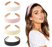 DRESHOW 4 Pezzi Fasce per Donna e Ragazze Elastico Fasce per Capelli Moda Boho Larghe Accessori per Capelli Antiscivolo