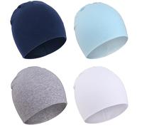 DRESHOW 4 Pezzi Unisex Bambino Berretti Neonato Ragazzi Ragazze Morbido Carino Cappello Nursery Berretto