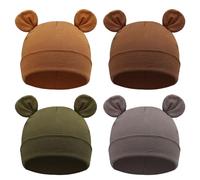 DRESHOW 4 Pezzi Unisex Bambino Berretti Neonato Ragazzi Ragazze Morbido Carino Cappello Nursery Berretto