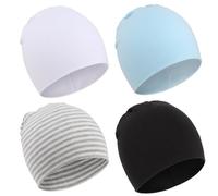 DRESHOW 4 Pezzi Unisex Bambino Berretti Neonato Ragazzi Ragazze Morbido Carino Cappello Nursery Berretto