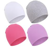 DRESHOW 4 Pezzi Unisex Bambino Berretti Neonato Ragazzi Ragazze Morbido Carino Cappello Nursery Berretto