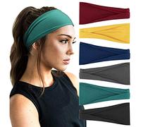 DRESHOW 6 Pezzi Fasce per Capelli Yoga In Esecuzione Elastico Cerchietti Turbante Fascia Accessori Cerchietti per Donna Ragazze