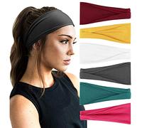DRESHOW 6 Pezzi Fasce per Capelli Yoga In Esecuzione Elastico Cerchietti Turbante Fascia Accessori Cerchietti per Donna Ragazze