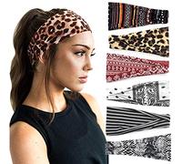 DRESHOW 6 Pezzi Fasce per Capelli Yoga In Esecuzione Elastico Cerchietti Turbante Fascia Accessori Cerchietti per Donna Ragazze